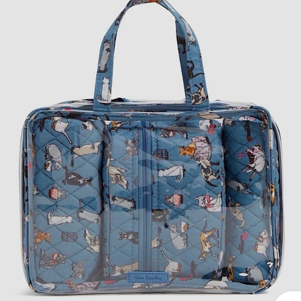 Vera Bradley - Cats Meow 4 pc Travel Cosmetic Organizer Bags